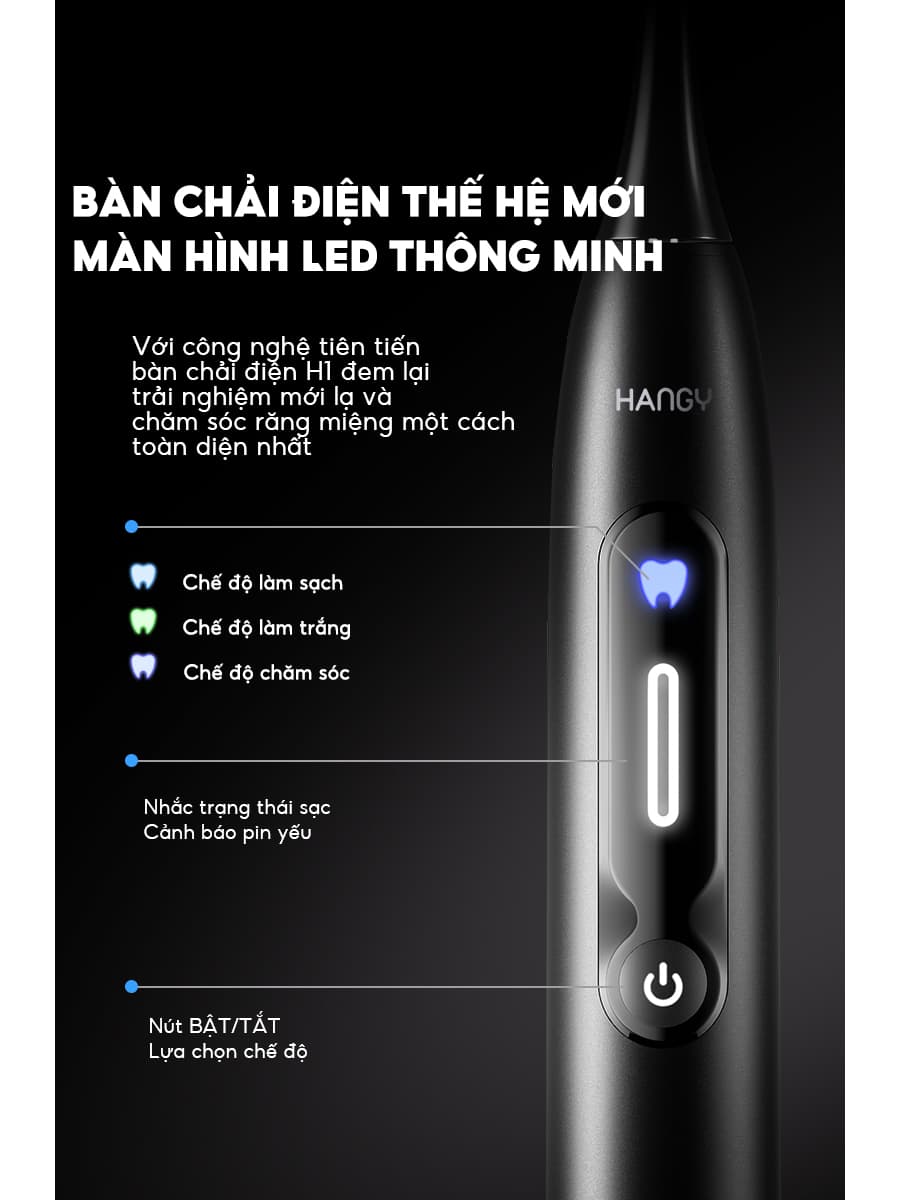 Bàn chải điện “Chăm nướu êm ái – sạch sâu từng kẽ” H1