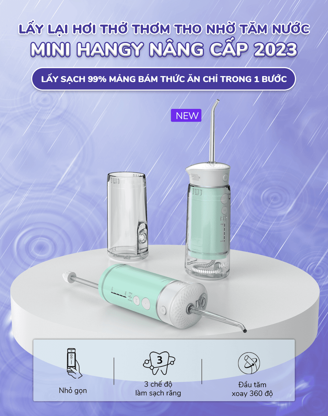 Máy Tăm Nước "Dịu Nhẹ Từng Tia - Bảo Vệ Nướu Nhạy Cảm" HM23 - Ảnh 1