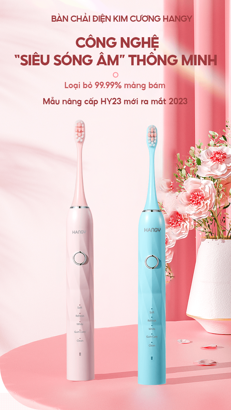 Bàn Chải Điện “Răng Khỏe Hay Yếu – Chạm Nhẹ Vẫn Sạch” HY23 PRO