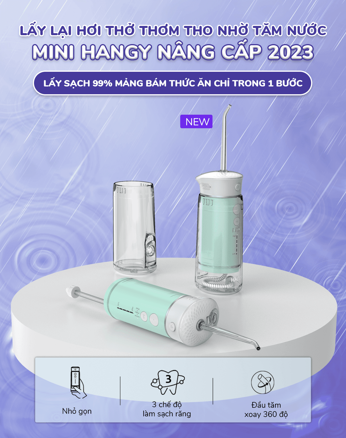 Máy Tăm Nước "Nhẹ Nhàng - Không Sợ Đau Cho Bé" HM23